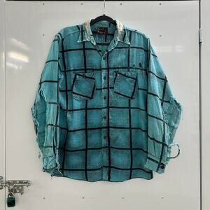 VTG 50s/60s Distressed/Thrashed Washington Dee Cee Sanforized Window Pane shirt